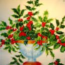 142 Weihnachten Blumen - 3-lagig (creme) - Ihr